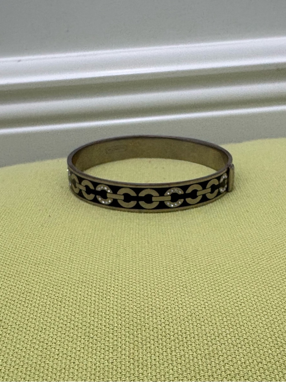 Coach Black and Silver Link Bangle Bracelet
